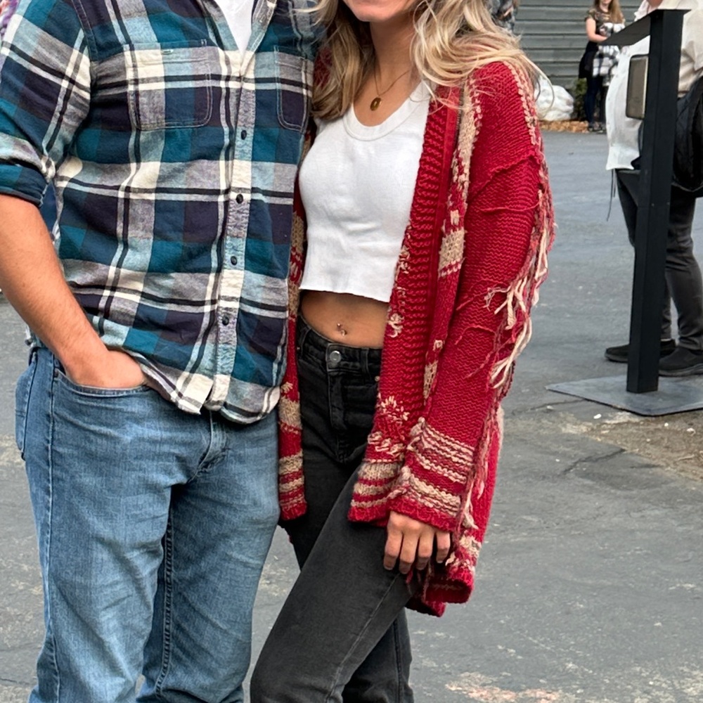 Free People Knit Zip Up Hoodie